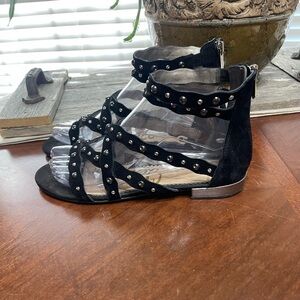 Sam Edelman | Studded Suede Sandal | 8.5 gladiator black
